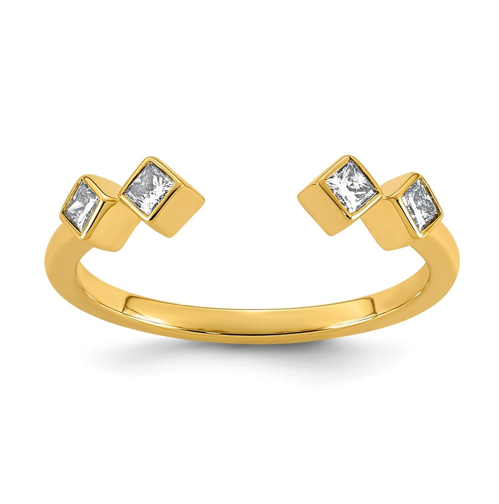14K Yellow Gold 1/5ct Lab Grown Diamond VS+ F+ Comp Fashion Ring – Elegant Jewelry Gift for Birthday, Anniversary, Engagement, Wedding