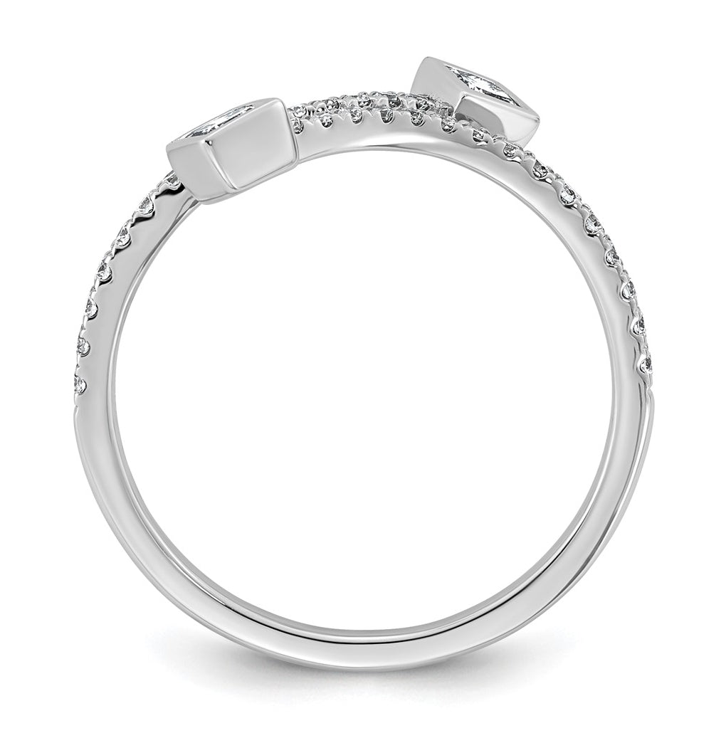 14K White Gold 3/8 Cttw Lab Grown Diamond VS+ F+ Comp Fashion Ring Size 7– Elegant Jewelry Gift for Birthday, Anniversary, Engagement, Wedding