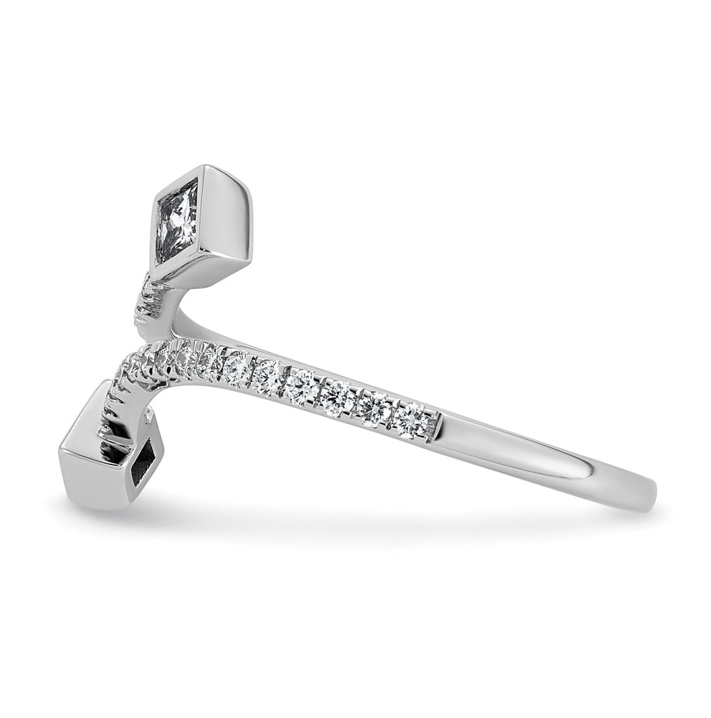 14K White Gold 3/8 Cttw Lab Grown Diamond VS+ F+ Comp Fashion Ring Size 7– Elegant Jewelry Gift for Birthday, Anniversary, Engagement, Wedding