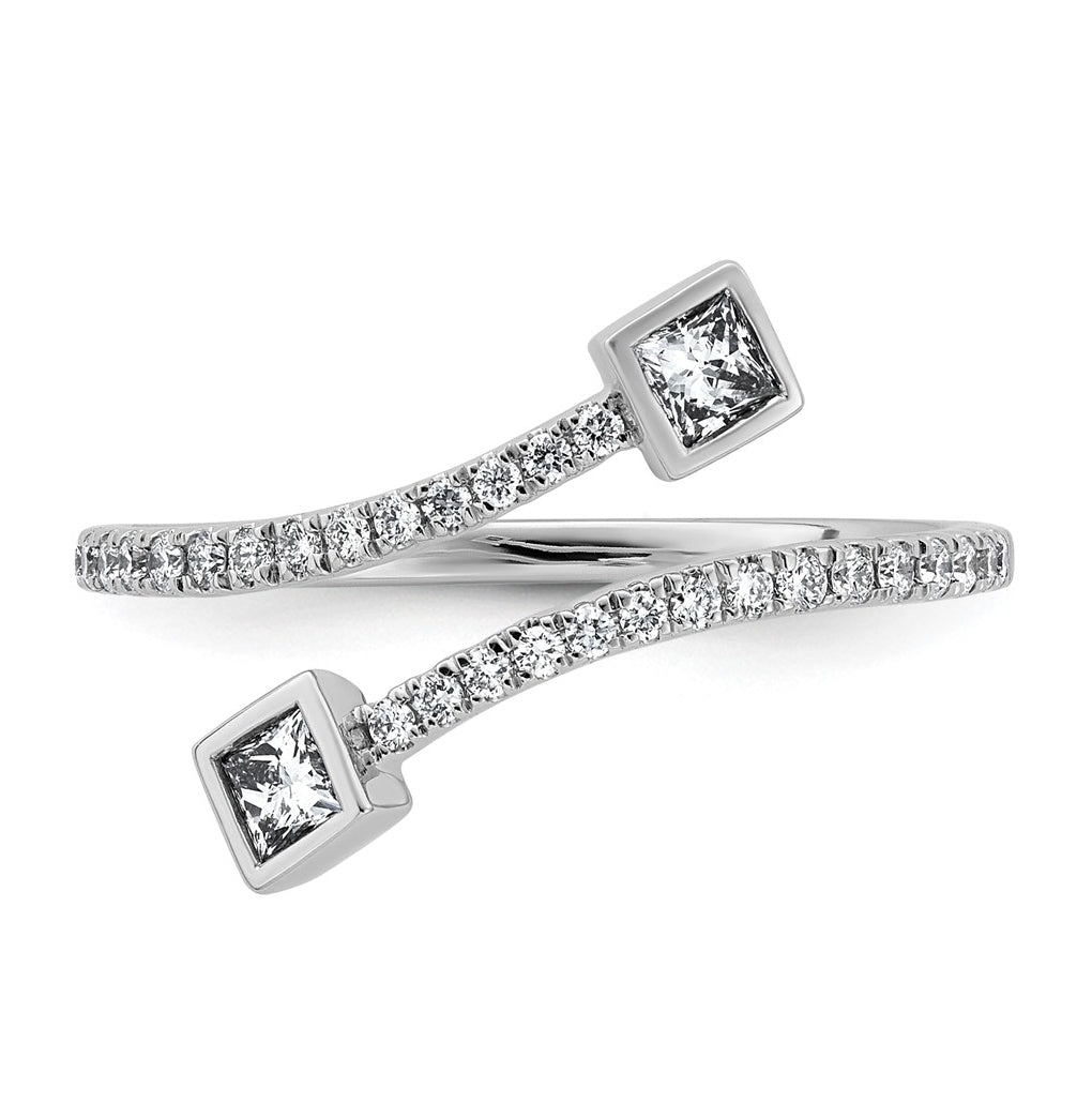 14K White Gold 3/8 Cttw Lab Grown Diamond VS+ F+ Comp Fashion Ring Size 7– Elegant Jewelry Gift for Birthday, Anniversary, Engagement, Wedding