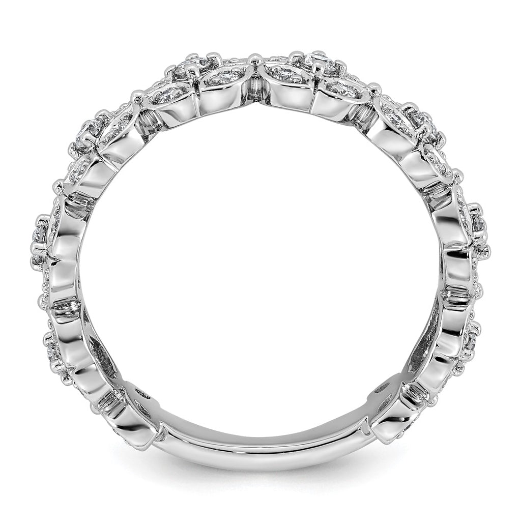 14K White Gold 1/2 Cttw Lab Grown Diamond VS+ F+ Comp Fashion Ring Size 7– Elegant Jewelry Gift for Birthday, Anniversary, Engagement, Wedding