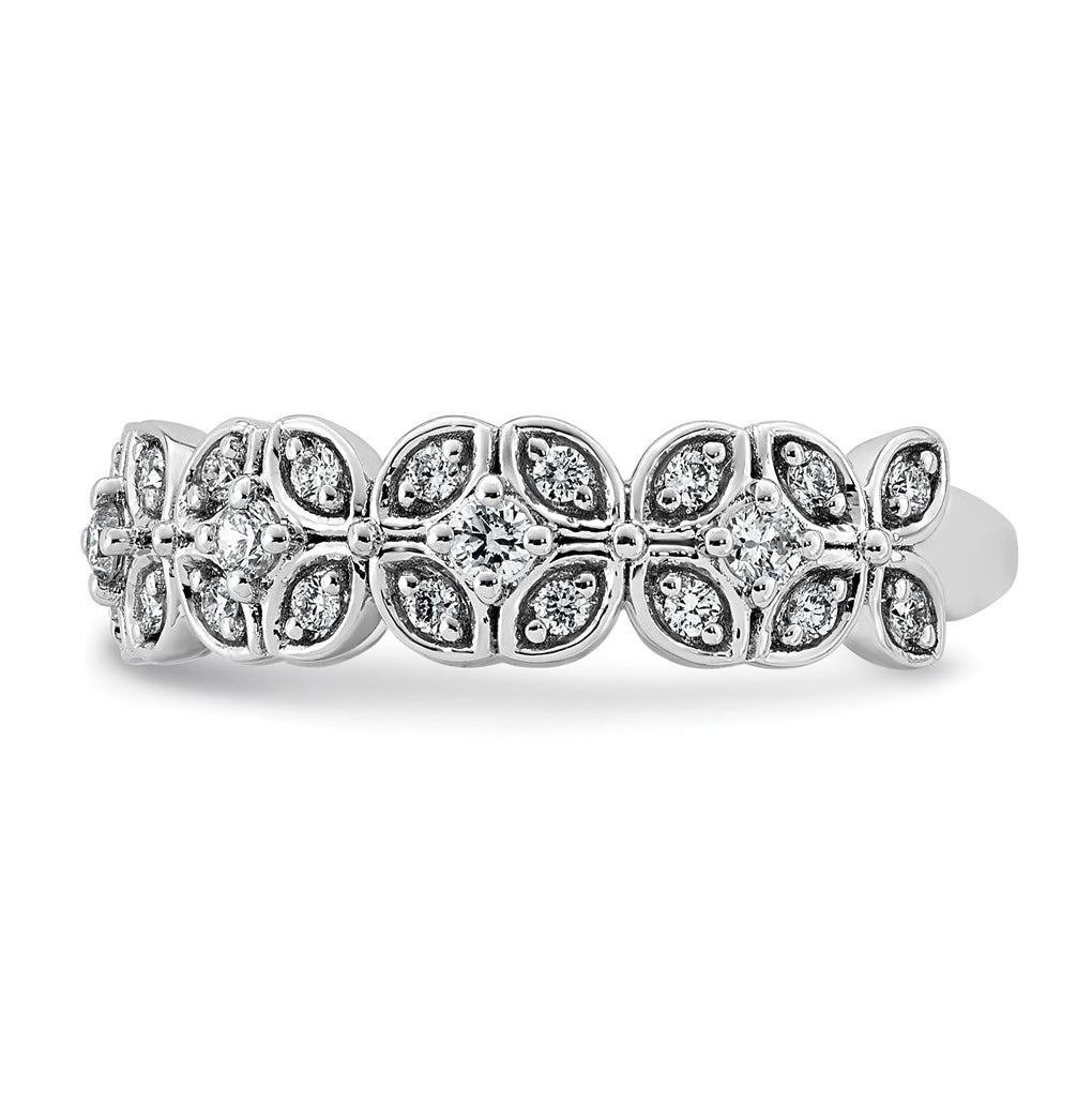 14K White Gold 1/2 Cttw Lab Grown Diamond VS+ F+ Comp Fashion Ring Size 7– Elegant Jewelry Gift for Birthday, Anniversary, Engagement, Wedding
