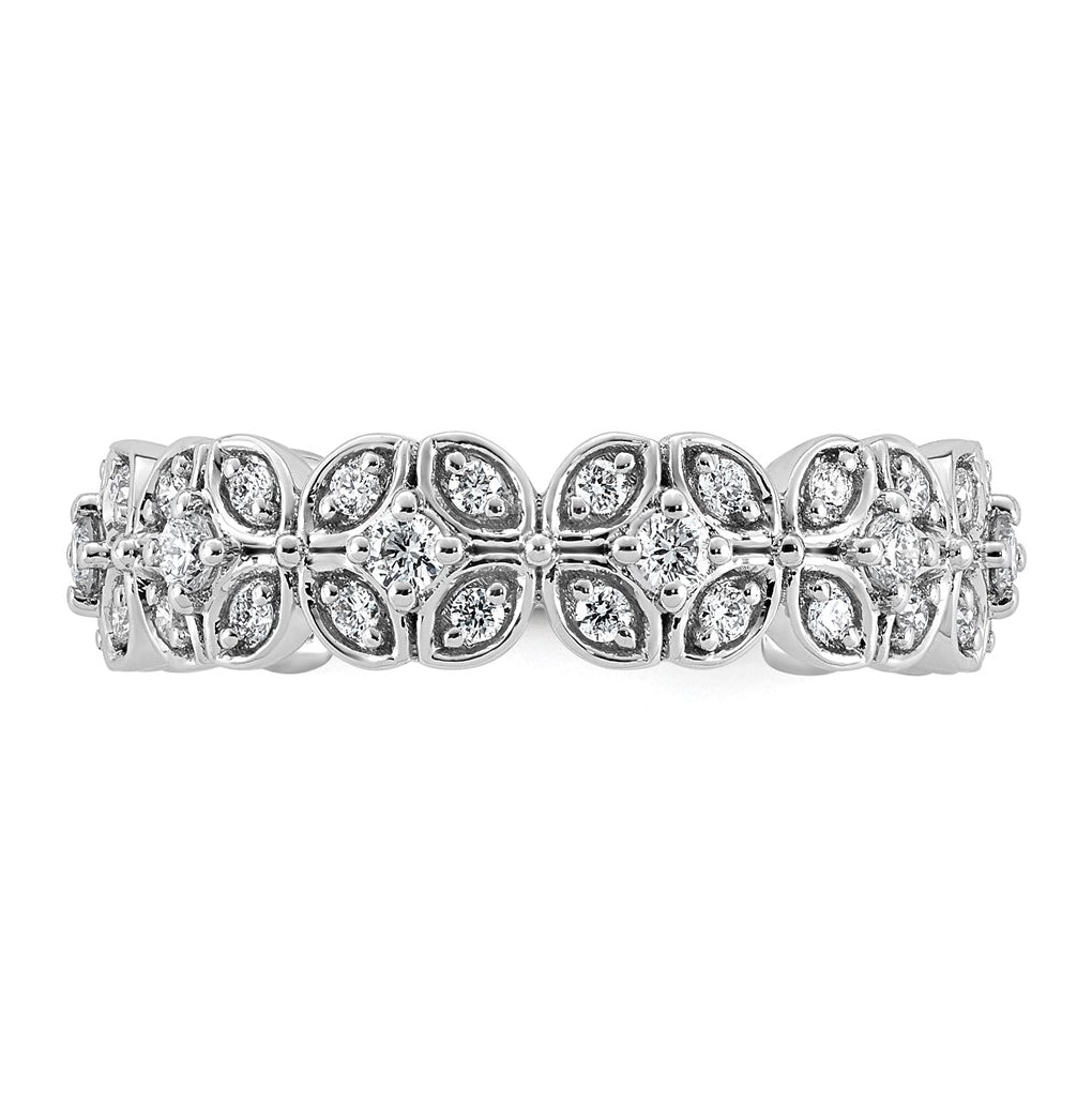 14K White Gold 1/2 Cttw Lab Grown Diamond VS+ F+ Comp Fashion Ring Size 7– Elegant Jewelry Gift for Birthday, Anniversary, Engagement, Wedding