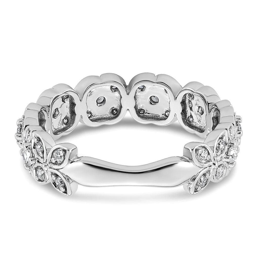 14K White Gold 1/2 Cttw Lab Grown Diamond VS+ F+ Comp Fashion Ring Size 7– Elegant Jewelry Gift for Birthday, Anniversary, Engagement, Wedding