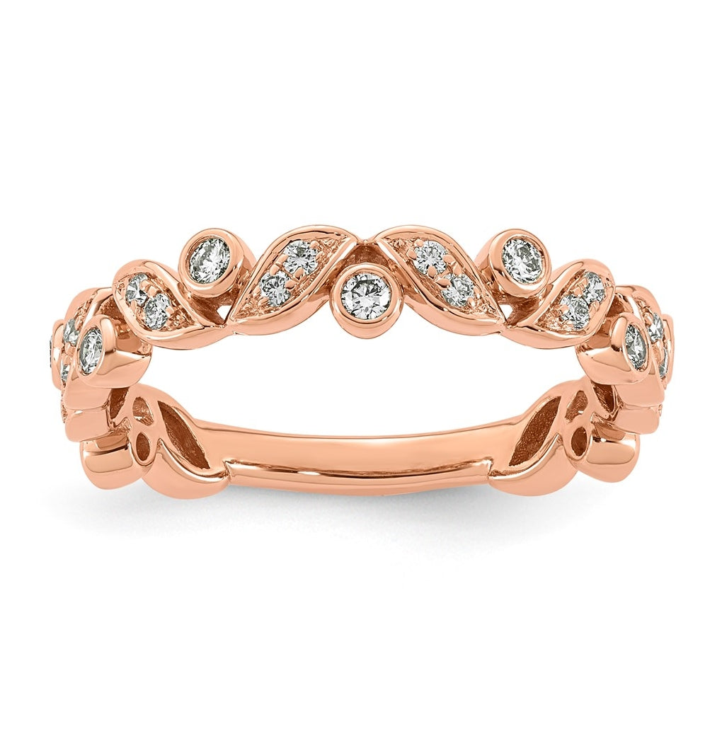 14K Rose Gold 1/3ct Lab Grown Diamond VS+ F+ Comp Fashion Ring – Elegant Jewelry Gift for Birthday, Anniversary, Engagement, Wedding