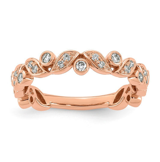 14K Rose Gold 1/3ct Lab Grown Diamond VS+ F+ Comp Fashion Ring – Elegant Jewelry Gift for Birthday, Anniversary, Engagement, Wedding