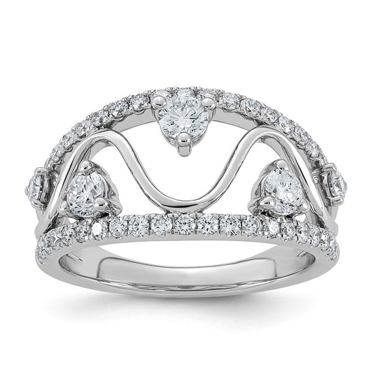 14K White Gold 1 Cttw Lab Grown Diamond VS+ F+ Comp Fashion Ring Size 7– Elegant Jewelry Gift for Birthday, Anniversary, Engagement, Wedding