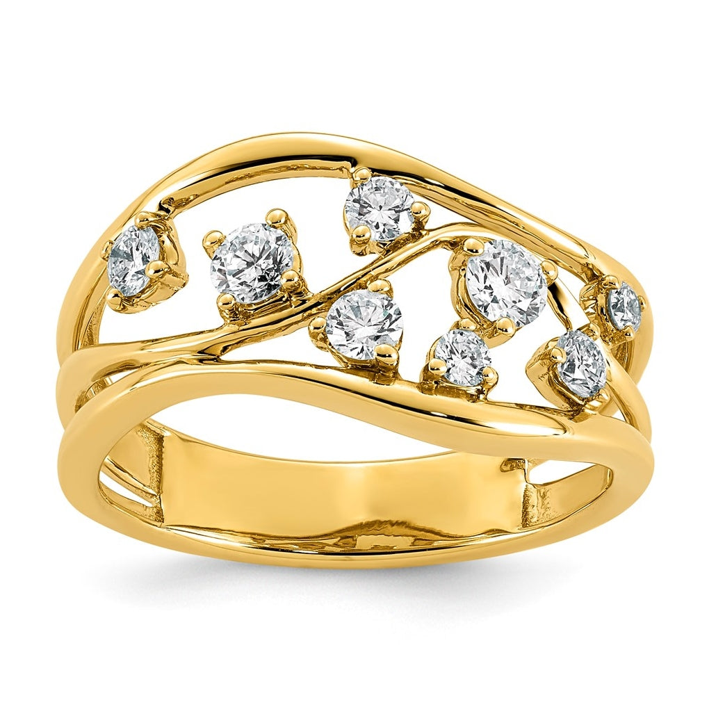 14K Yellow Gold 0.5 Cttw Lab Grown Diamond VS+ F+ Comp Fashion Ring – Elegant Jewelry Gift for Birthday, Anniversary, Engagement, Wedding