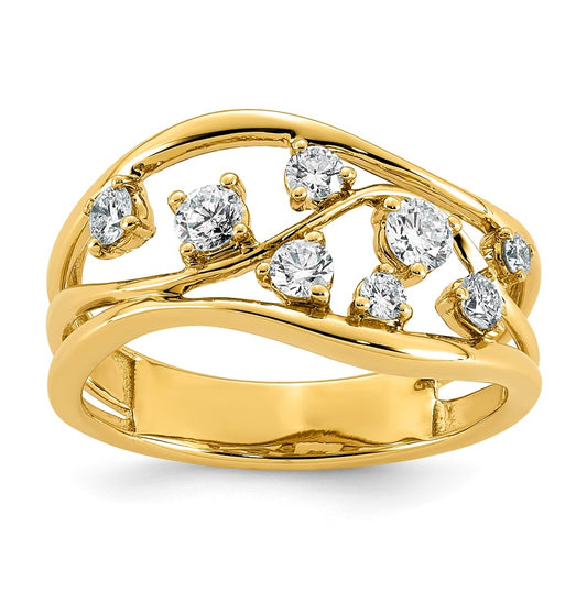 14K Yellow Gold 0.5 Cttw Lab Grown Diamond VS+ F+ Comp Fashion Ring – Elegant Jewelry Gift for Birthday, Anniversary, Engagement, Wedding