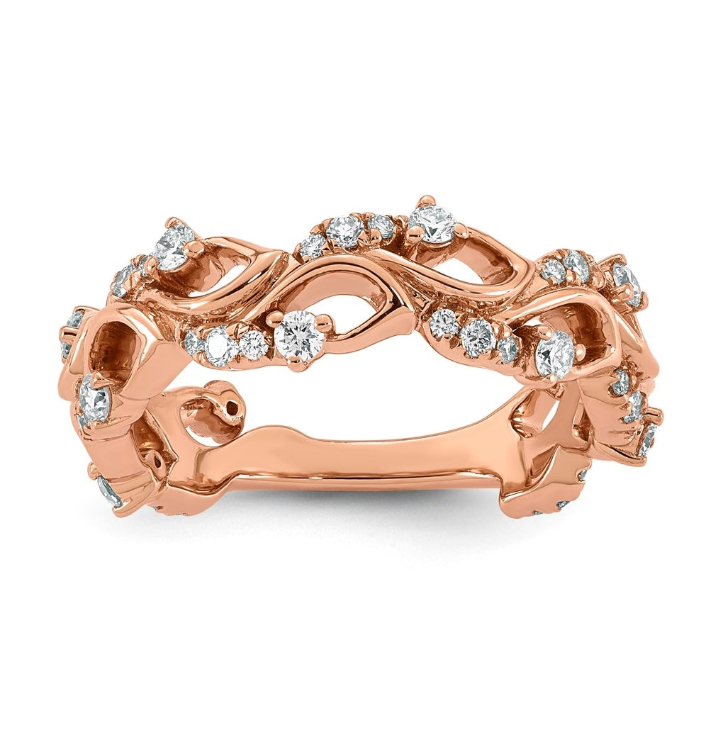 14K Rose Gold 1/2ct Lab Grown Diamond VS+ F+ Comp Fashion Ring – Elegant Jewelry Gift for Birthday, Anniversary, Engagement, Wedding