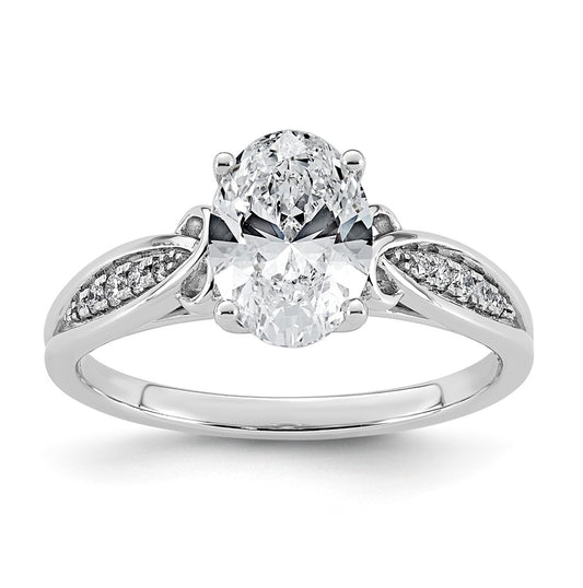 14K White Gold Cert Oval Center Lab-Grown Diamond VS+ F+ Engagement Ring Size 7– Elegant Jewelry Gift for Birthday, Anniversary, Engagement, Wedding