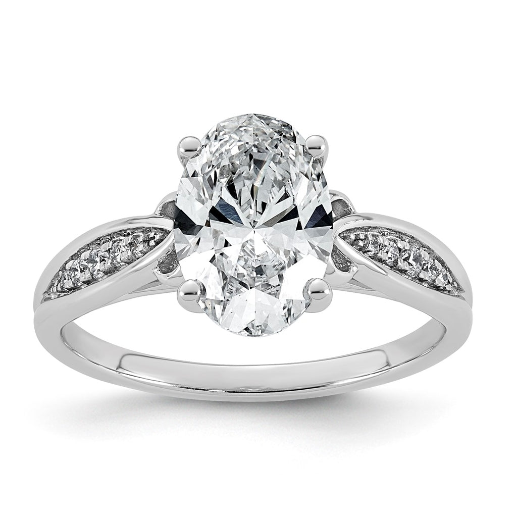 14K White Gold Cert Oval Center Lab-Grown Diamond VS+ F+ Engagement Ring Size 7– Elegant Jewelry Gift for Birthday, Anniversary, Engagement, Wedding