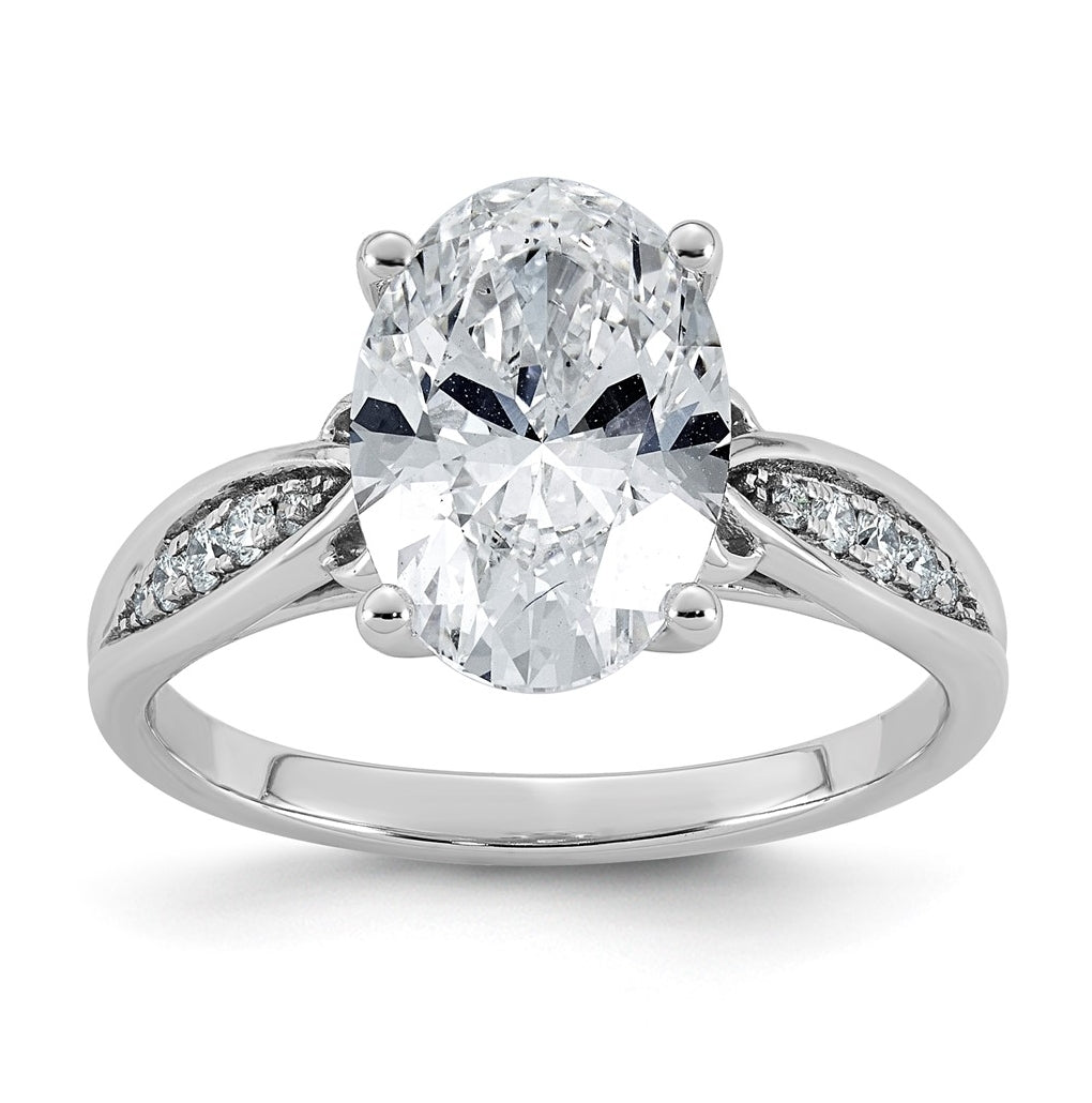 14K White Gold Cert Oval Center Lab-Grown Diamond VS+ F+ Engagement Ring Size 7– Elegant Jewelry Gift for Birthday, Anniversary, Engagement, Wedding