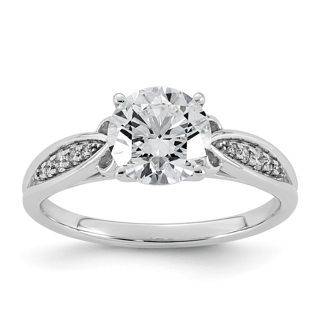 14K White Gold Cert Round Center Lab-Grown Diamond VS+ F+ Engagement Ring Size 7– Elegant Jewelry Gift for Birthday, Anniversary, Engagement, Wedding