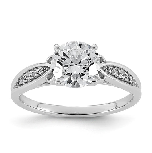 14K White Gold Cert Round Center Lab-Grown Diamond VS+ F+ Engagement Ring Size 7– Elegant Jewelry Gift for Birthday, Anniversary, Engagement, Wedding