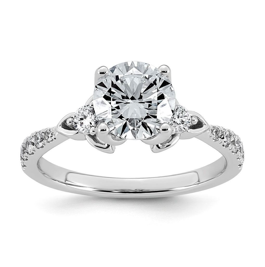 14K White Gold Cert Round Center Lab Grown Diamond VS+ F+ Engagement Ring Size 7– Elegant Jewelry Gift for Birthday, Anniversary, Engagement, Wedding