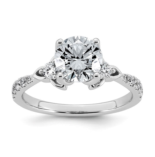 14K White Gold Cert Round Center Lab Grown Diamond VS+ F+ Engagement Ring Size 7– Elegant Jewelry Gift for Birthday, Anniversary, Engagement, Wedding