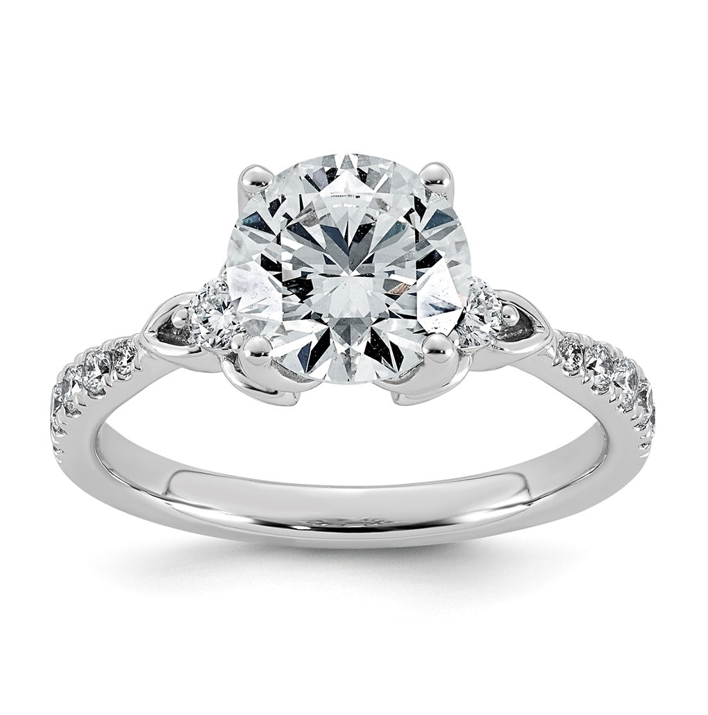 14K White Gold Cert Round Center Lab Grown Diamond VS+ F+ Engagement Ring Size 7– Elegant Jewelry Gift for Birthday, Anniversary, Engagement, Wedding