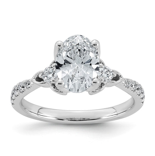14K White Gold Cert Oval Center Lab Grown Diamond VS+ F+ Engagement Ring Size 7– Elegant Jewelry Gift for Birthday, Anniversary, Engagement, Wedding