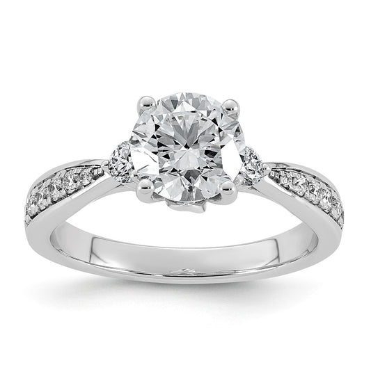 14K White Gold 1 3/4 Cttw Cert Round Center Lab Grown Diamond VS+ F+ Comp Ring Size 7– Elegant Jewelry Gift for Birthday, Anniversary, Engagement, Wedding