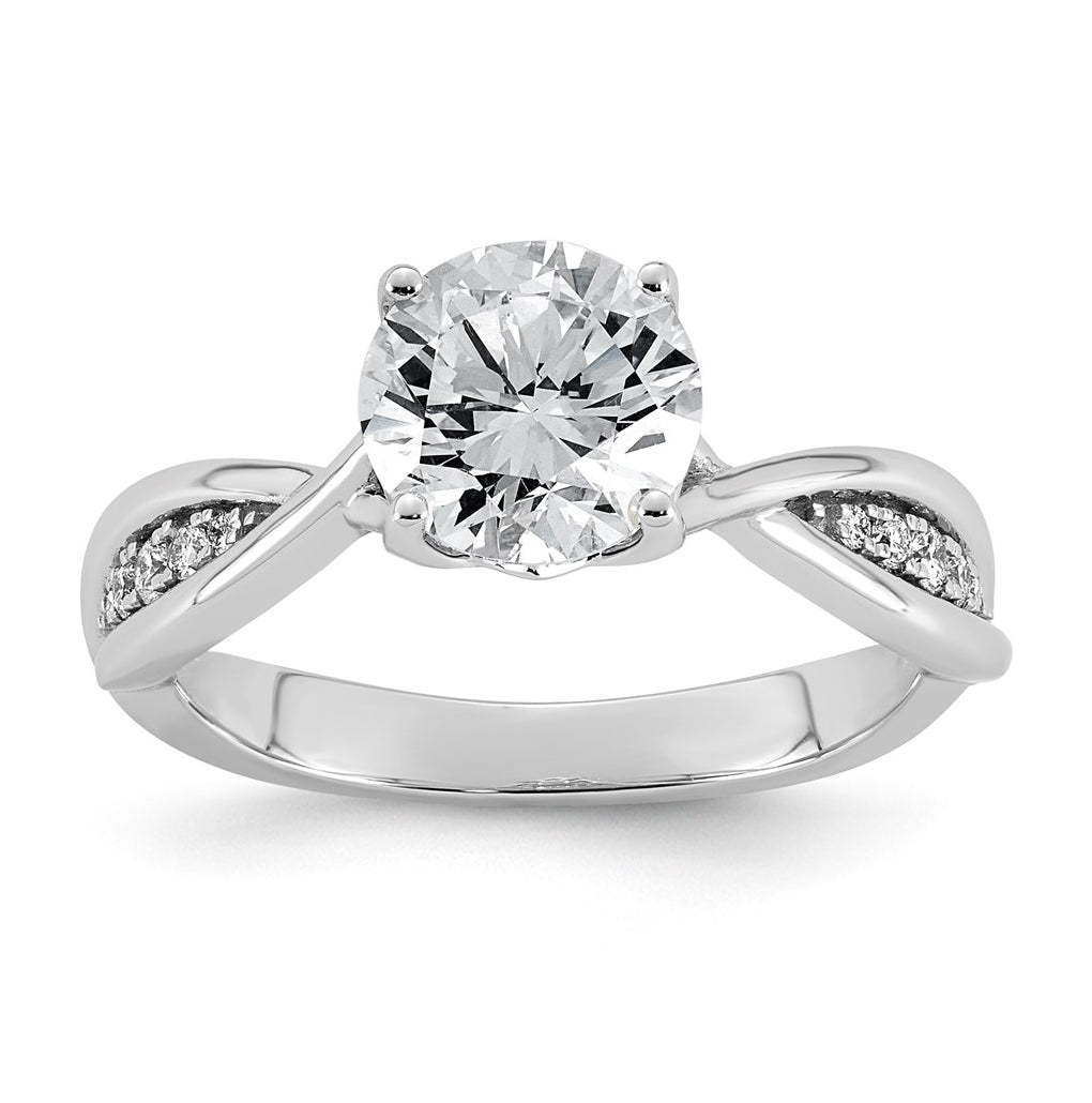 14K White Gold 1 5/8ct Cert Round Center Lab Grown Diamond VS+ F+ Comp Ring – Elegant Jewelry Gift for Birthday, Anniversary, Engagement, Wedding