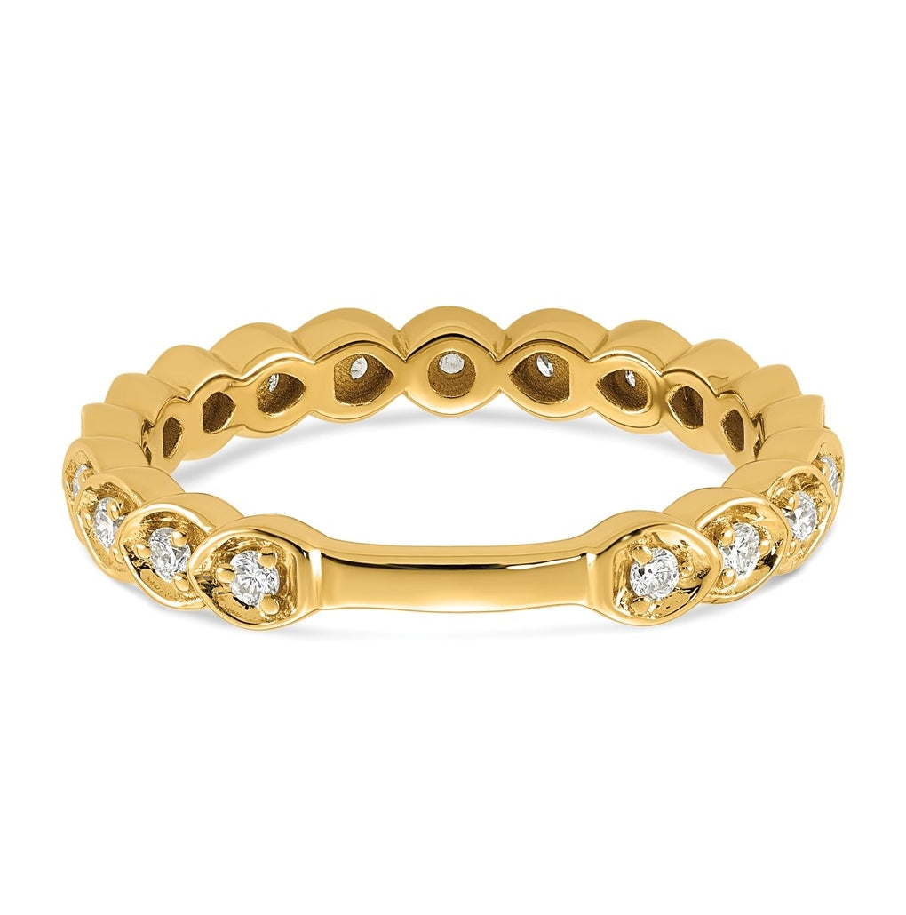 14K Yellow Gold 1/4ct Lab Grown Diamond VS+ F+ Complete Wedding Band – Elegant Jewelry Gift for Birthday, Anniversary, Engagement, Wedding