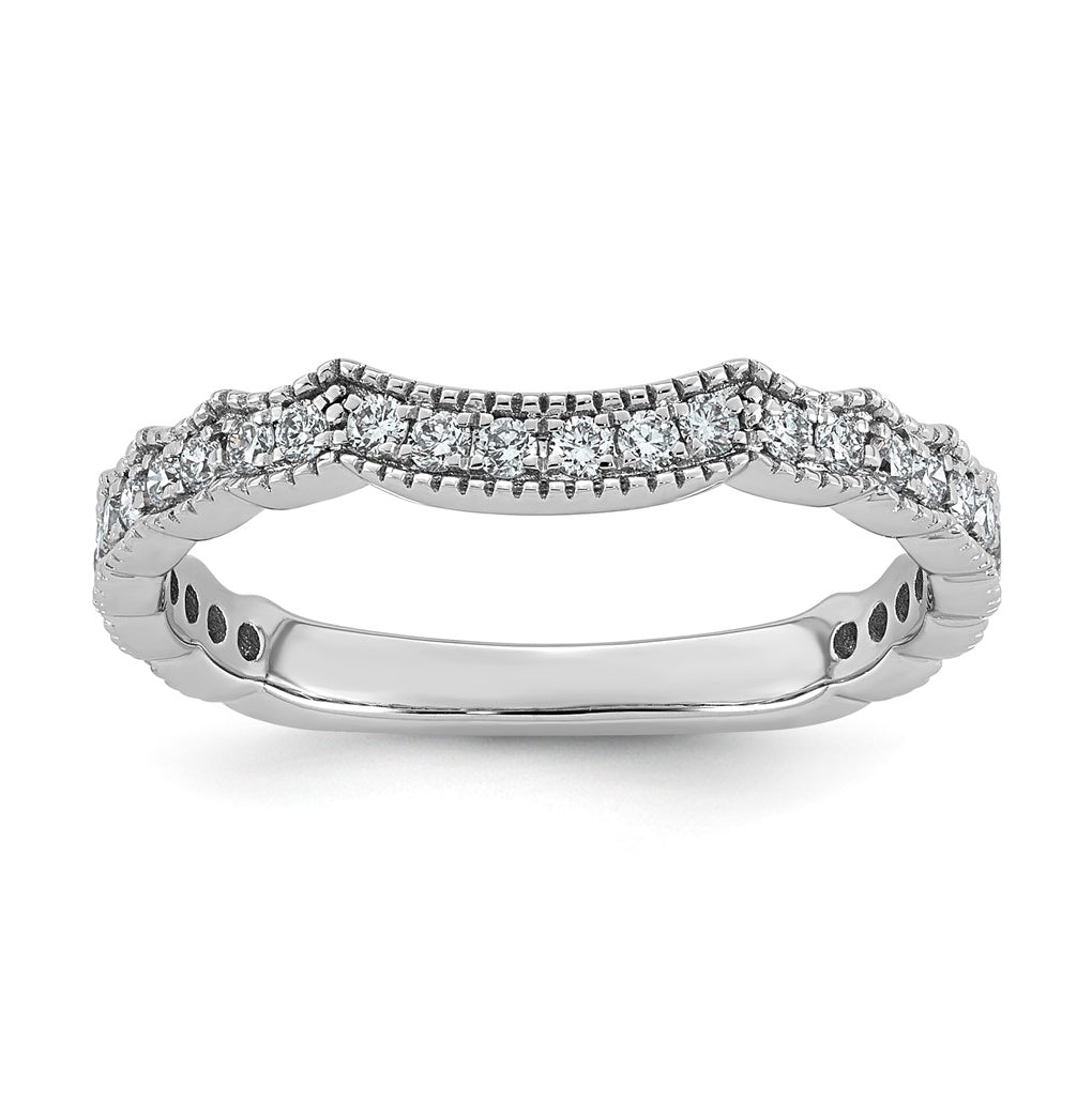 14K White Gold 1/3 Cttw Lab Grown Diamond VS+ F+ Comp Wedding Band – Elegant Jewelry Gift for Birthday, Anniversary, Engagement, Wedding