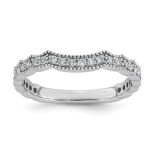 14K White Gold 1/3 Cttw Lab Grown Diamond VS+ F+ Comp Wedding Band – Elegant Jewelry Gift for Birthday, Anniversary, Engagement, Wedding
