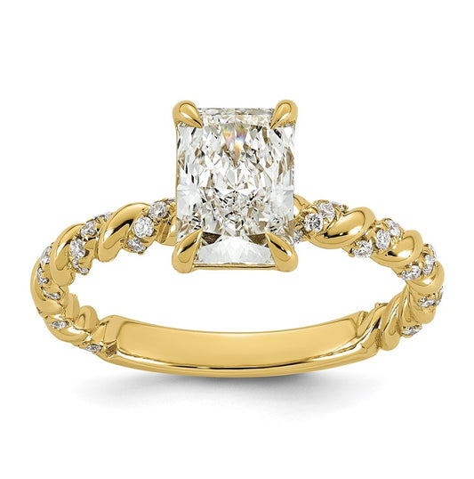 14K Yellow Gold 1 3/4ct Cert Radiant-cut Center Lab Grown Diamond VS+ F+ Comp Ring – Elegant Jewelry Gift for Birthday, Anniversary, Engagement, Wedding