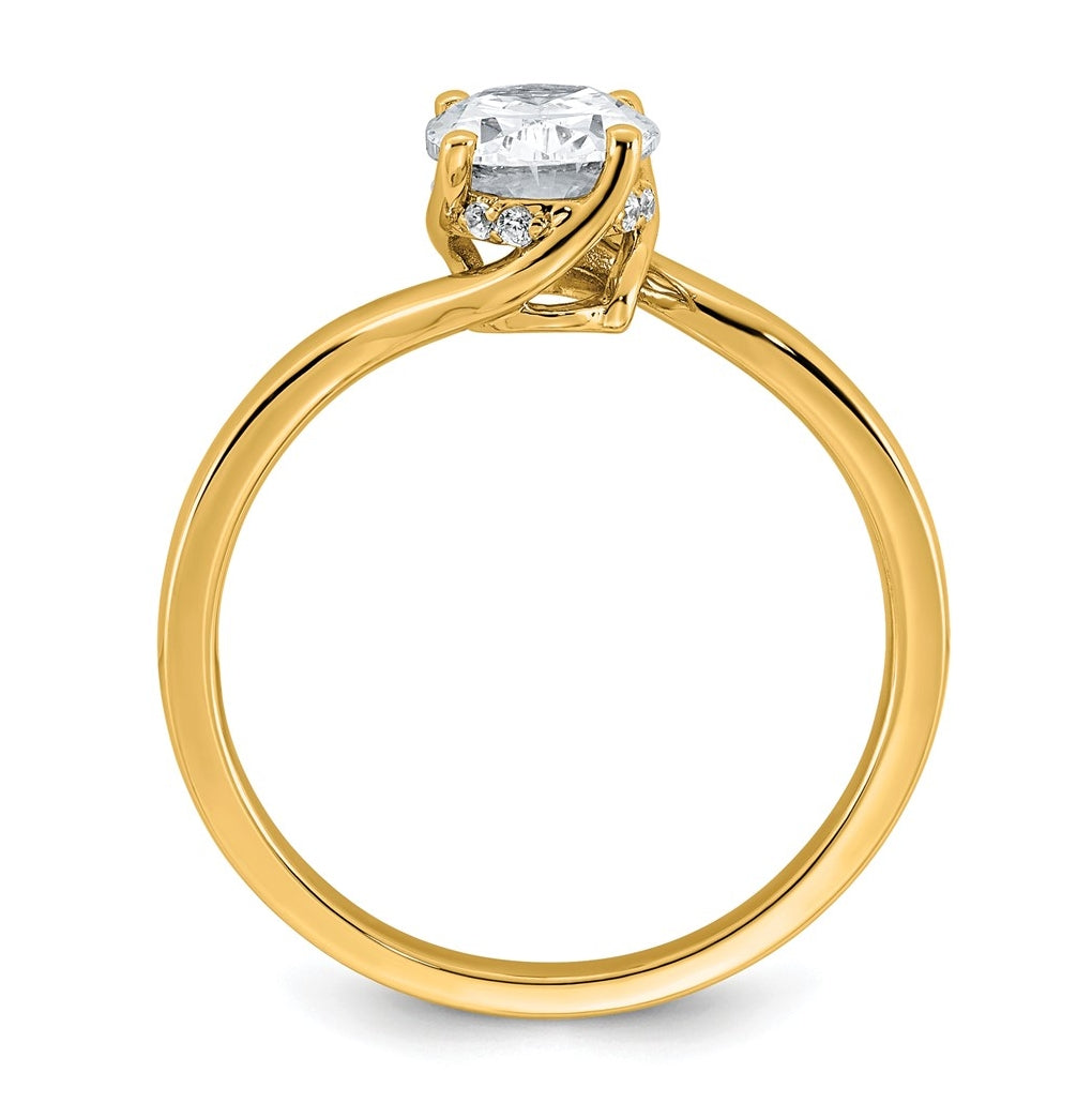 14K Yellow Gold 1ct Oval Center Lab Grown Diamond VS+ F+ Complete Twist Ring – Elegant Jewelry Gift for Birthday, Anniversary, Engagement, Wedding