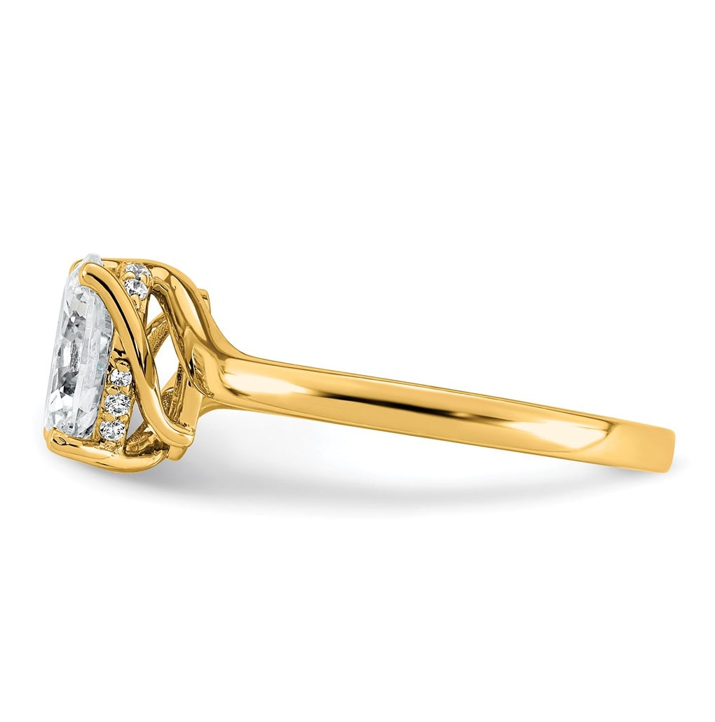 14K Yellow Gold 1ct Oval Center Lab Grown Diamond VS+ F+ Complete Twist Ring – Elegant Jewelry Gift for Birthday, Anniversary, Engagement, Wedding