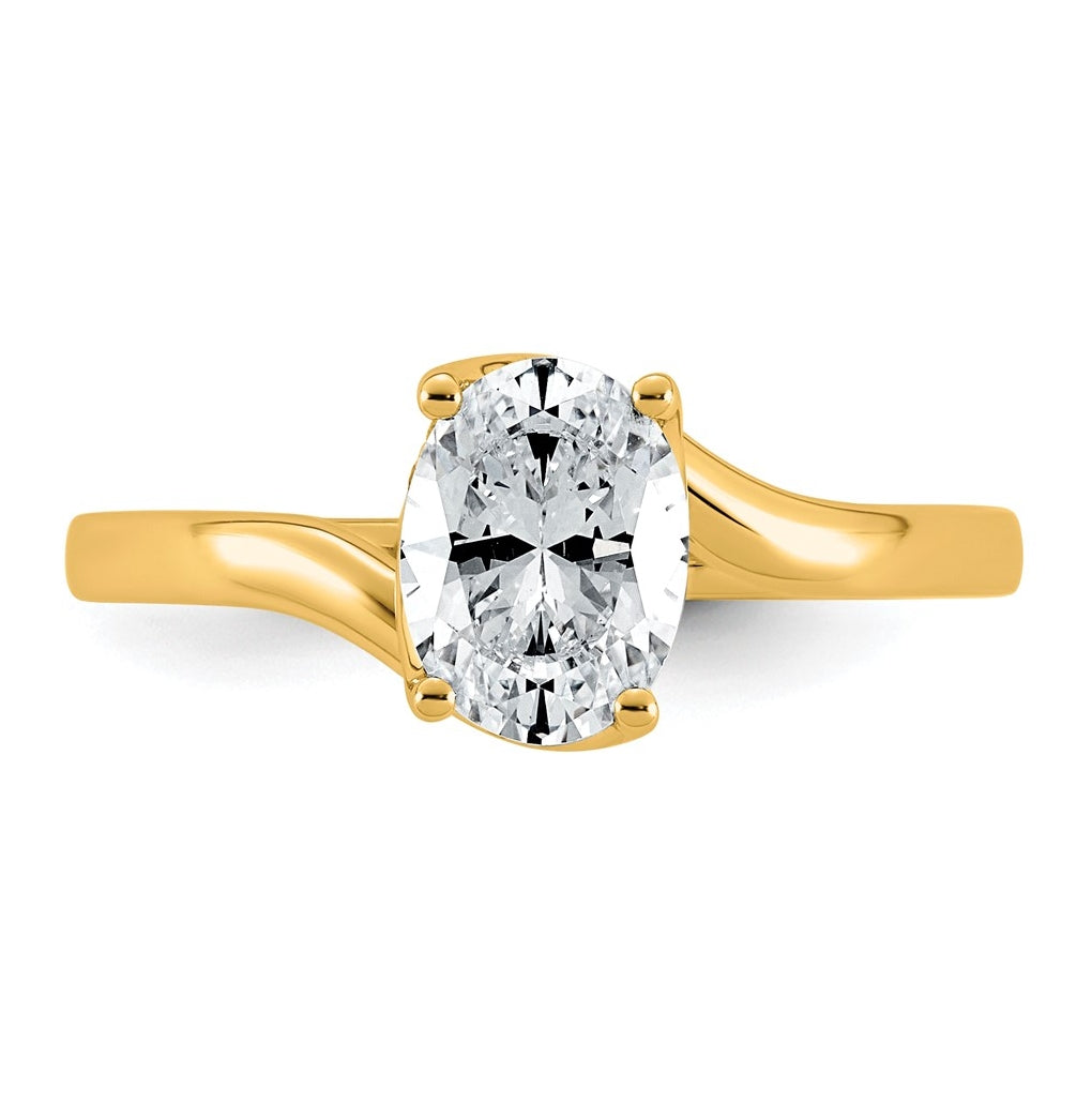 14K Yellow Gold 1ct Oval Center Lab Grown Diamond VS+ F+ Complete Twist Ring – Elegant Jewelry Gift for Birthday, Anniversary, Engagement, Wedding
