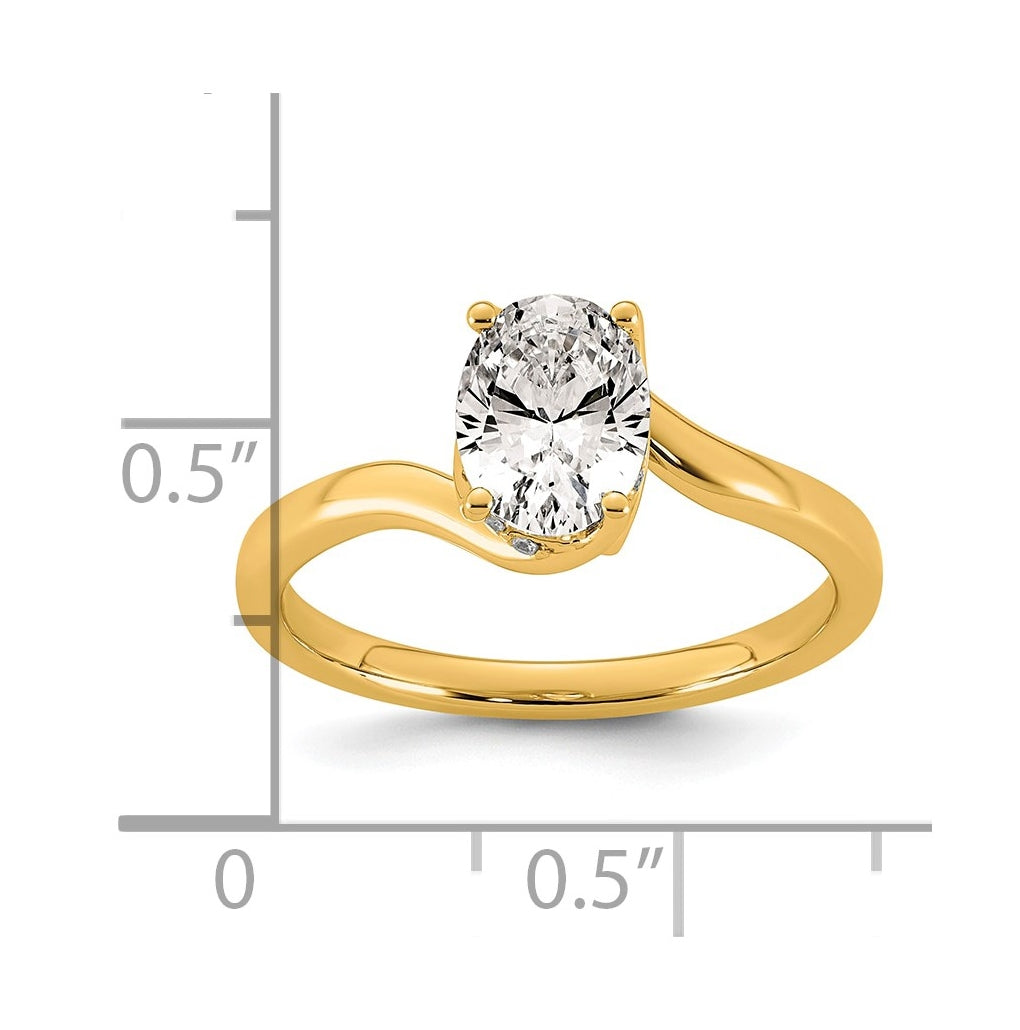 14K Yellow Gold 1ct Oval Center Lab Grown Diamond VS+ F+ Complete Twist Ring – Elegant Jewelry Gift for Birthday, Anniversary, Engagement, Wedding