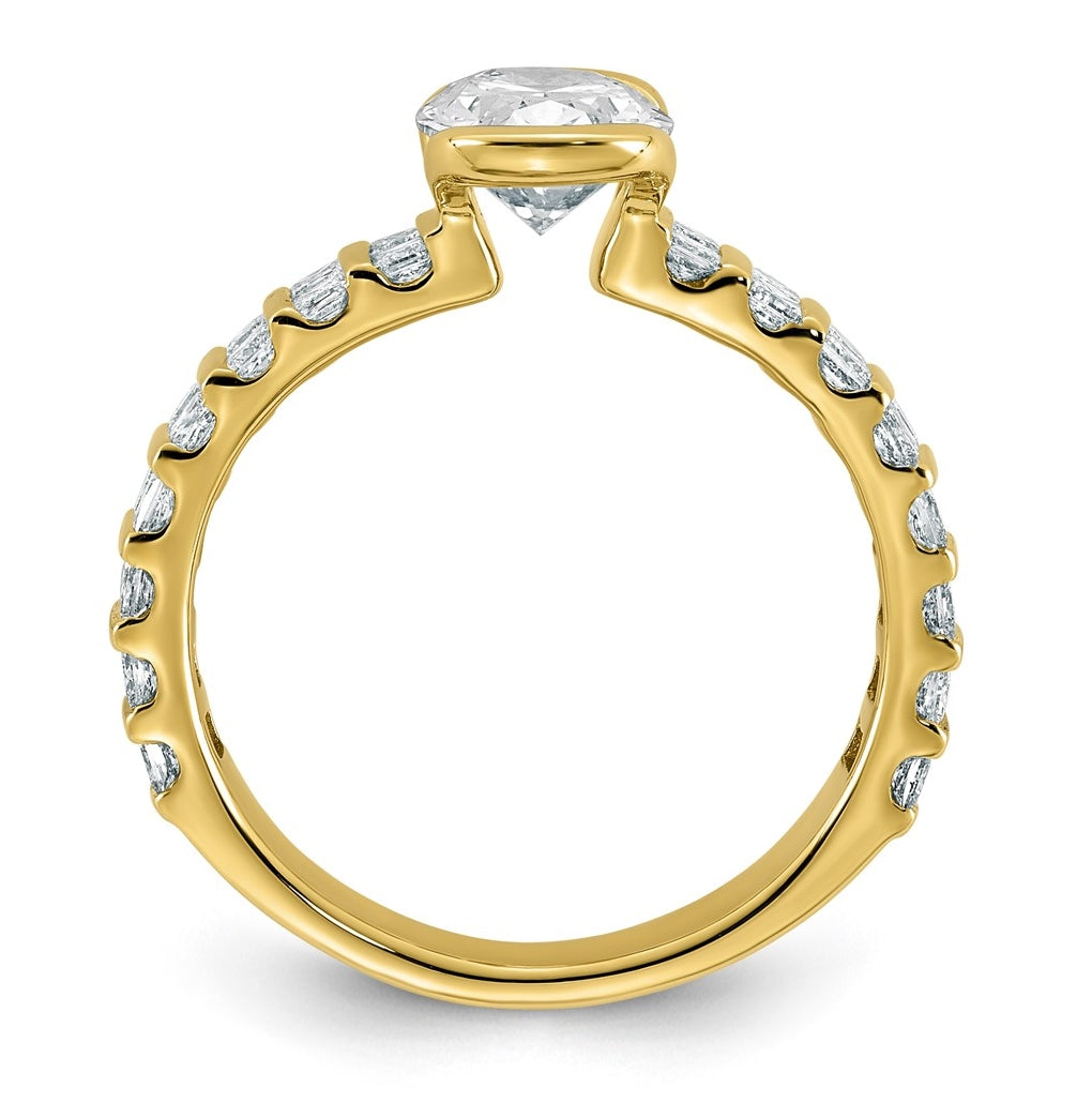14K Yellow Gold 2 1/2ct Cert Oval Center Lab Grown Diamond VS+ F+ Comp Ring Size 7– Elegant Jewelry Gift for Birthday, Anniversary, Engagement, Wedding