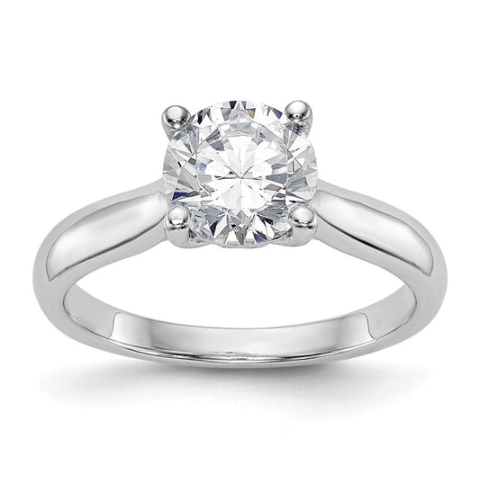 14k White Gold (Holds 1 carat (6.50 mm) Round) 4-Prong with .03 carat Diamond Semi-Mount Engagement Ring