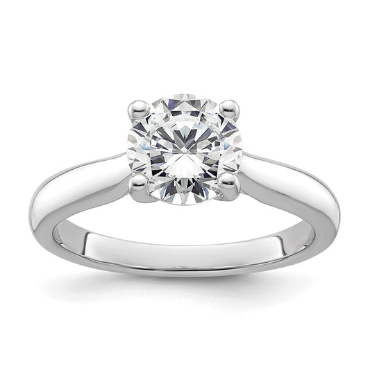 14k White Gold (Holds 1.5 carat (7.50 mm) Round) 4-Prong with 1/20 carat Diamond Semi-Mount Engagement Ring