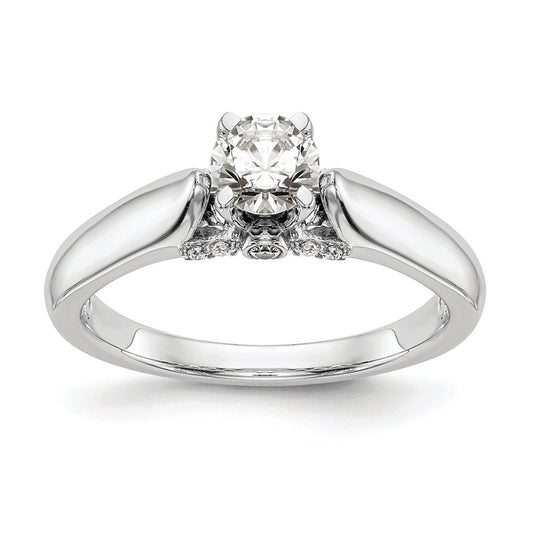14K White Gold Peg Set .07 carat Diamond Semi-Mount Engagement Ring