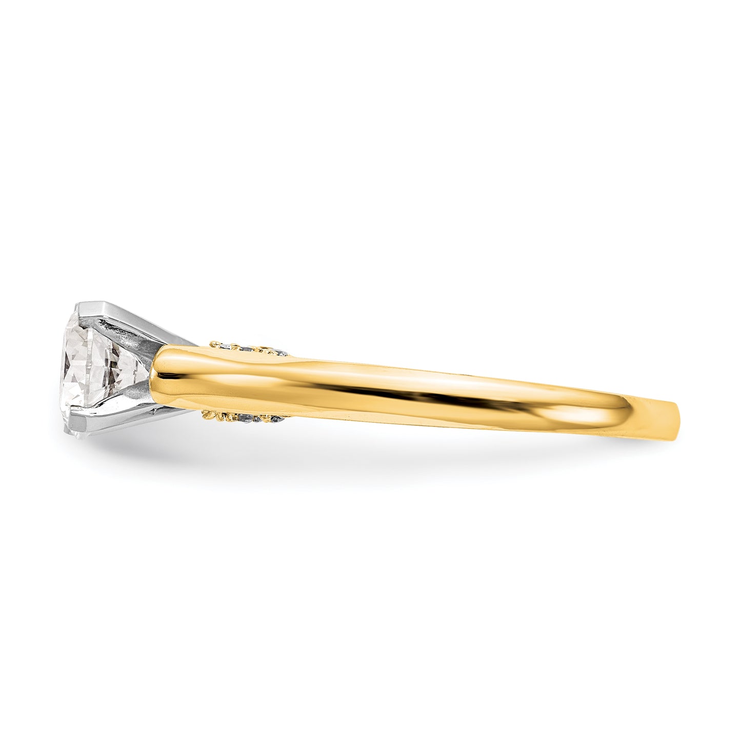 14k Yellow Gold Peg Set Solitaire Diamond Semi-mount Eng Ring