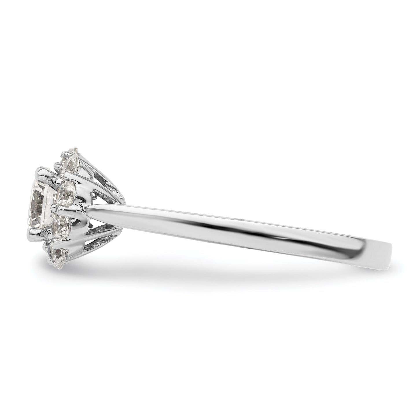 14k White Gold Halo (Holds 1/2 carat (5.2mm) Round Center ) 1/3 carat Diamond Semi-mount Engagement Ring