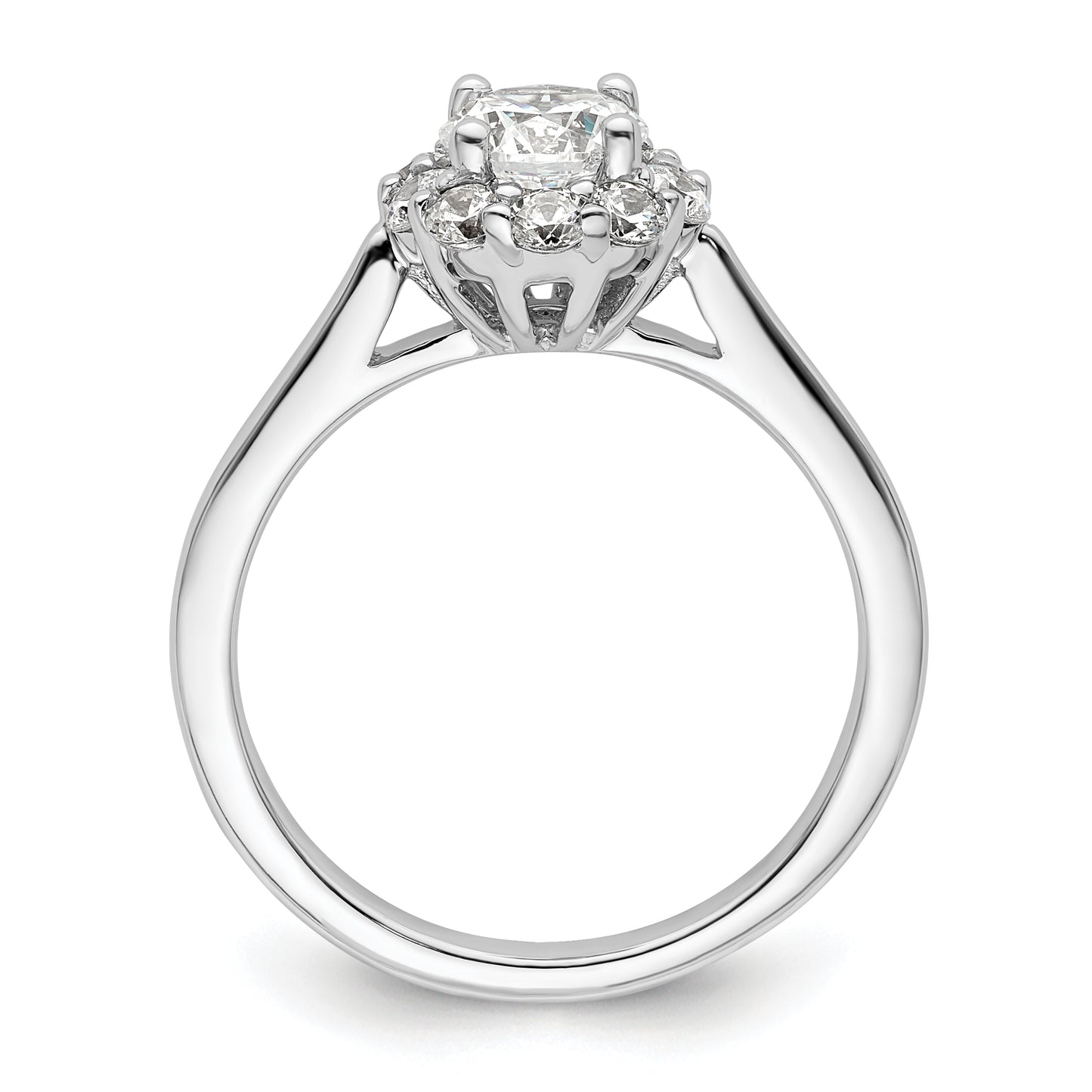 14k White Gold Halo (Holds 3/4 carat (5.8mm) Round Center ) 1/2 carat Diamond Semi-mount Engagement Ring