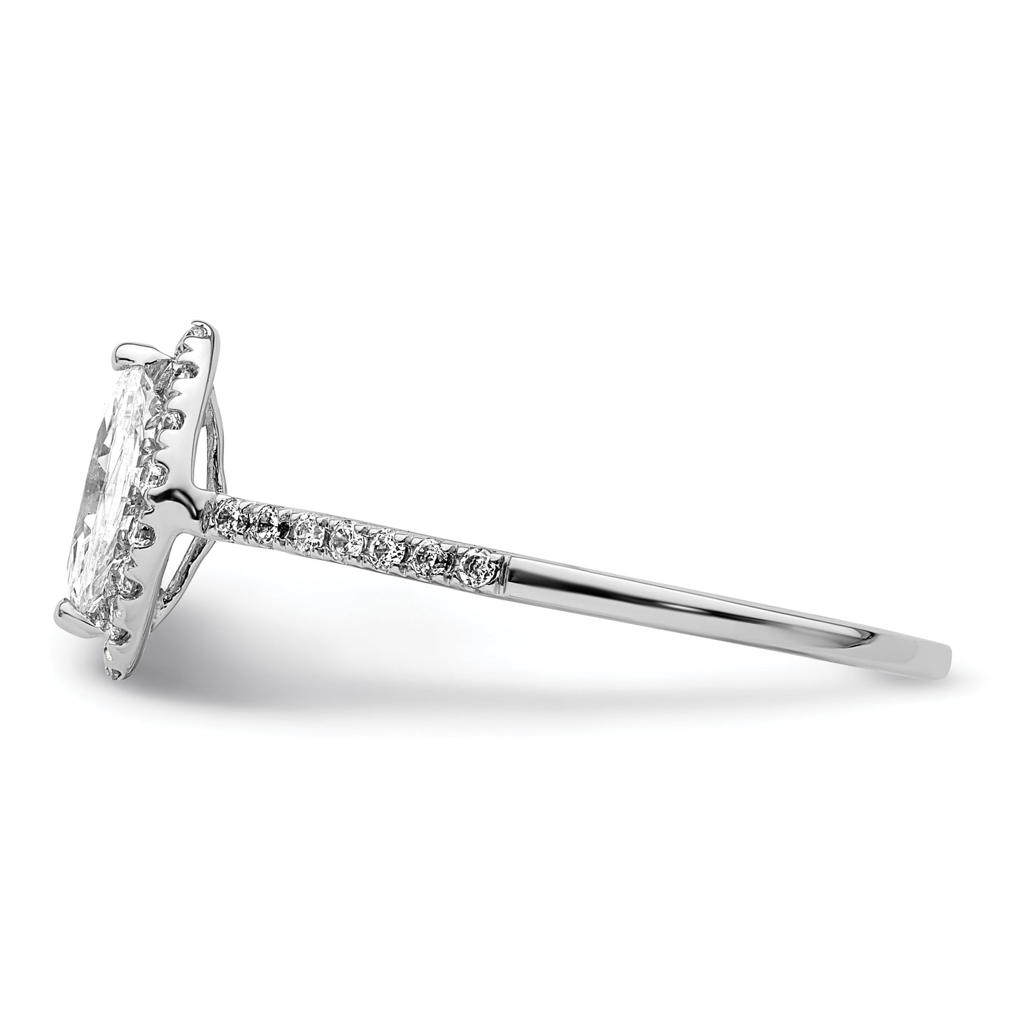 14k White Gold Halo (Holds 1/3 carat (7.0x3.5mm) Marquise Center) 1/4 carat Diamond Semi-mount Engagement Ring