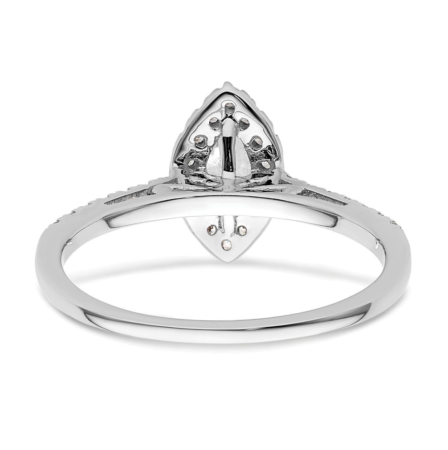 14k White Gold Halo (Holds 1/2 carat (8x4mm) Marquise Center) 1/4 carat Diamond Semi-mount Engagement Ring