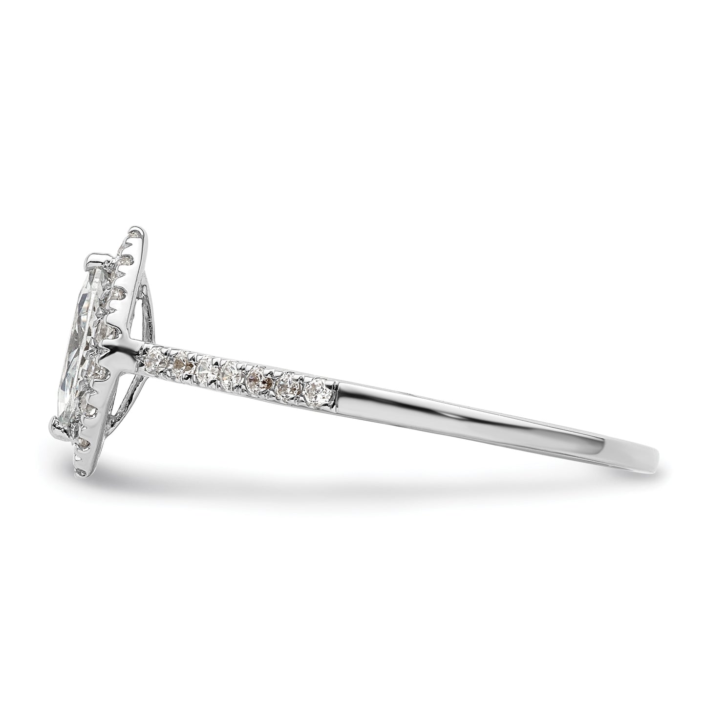 14k Two-tone Halo (Holds 1/2 carat (8x4mm) Marquise Center) 1/4 carat Diamond Semi-mount Engagement Ring