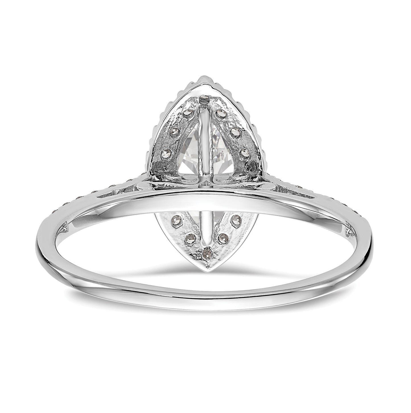 14k White Gold Halo (Holds 1 carat (10x5mm) Marquise Center) 1/4 carat Diamond Semi-mount Engagement Ring