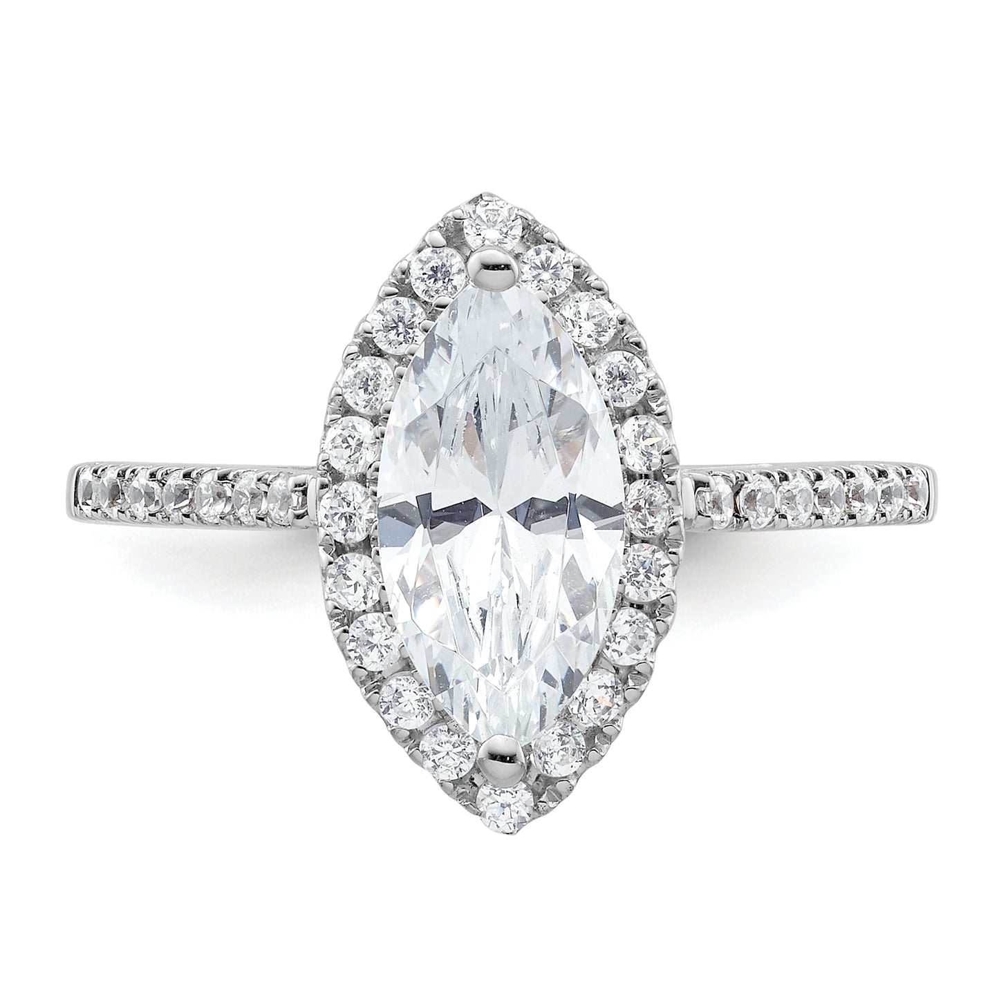14k White Gold Halo (Holds 1.25 carat (11x5.5mm) Marquise Center) 1/3 carat Diamond Semi-mount Engagement Ring