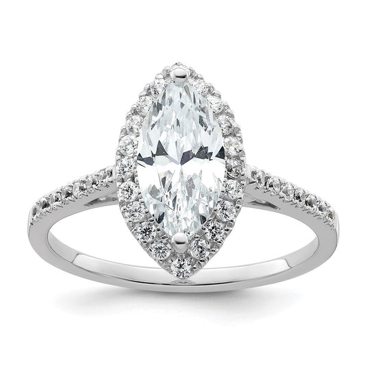 14k White Gold Halo (Holds 1.25 carat (11x5.5mm) Marquise Center) 1/3 carat Diamond Semi-mount Engagement Ring