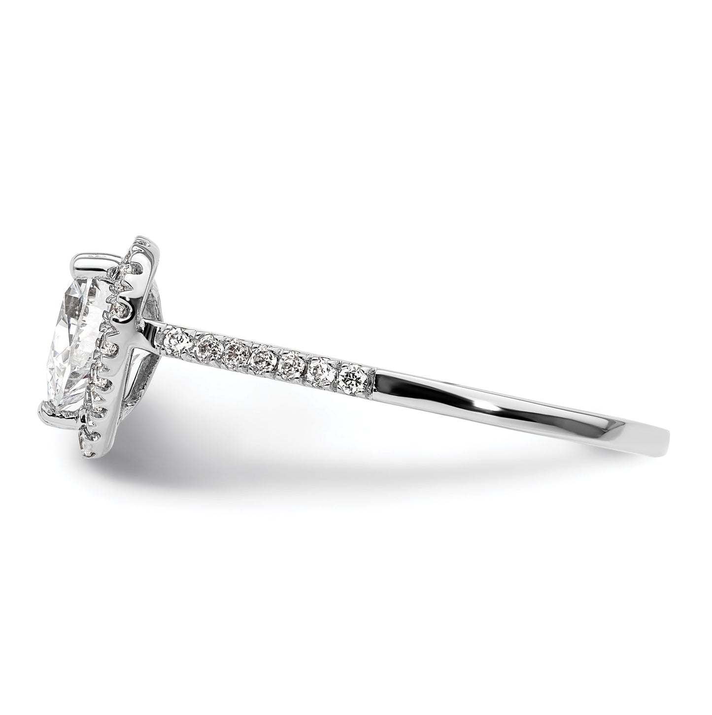 14k Two-tone Halo (Holds 1.5 carat (7mm) Heart Center) 1/3 carat Diamond Semi-mount Engagement Ring