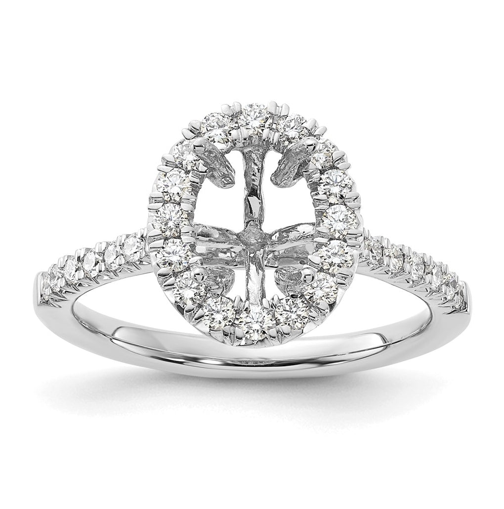 14K White Gold 2ct Cert Oval Lab Grown Diamond VS/SI+ G+ Halo Comp Eng Ring