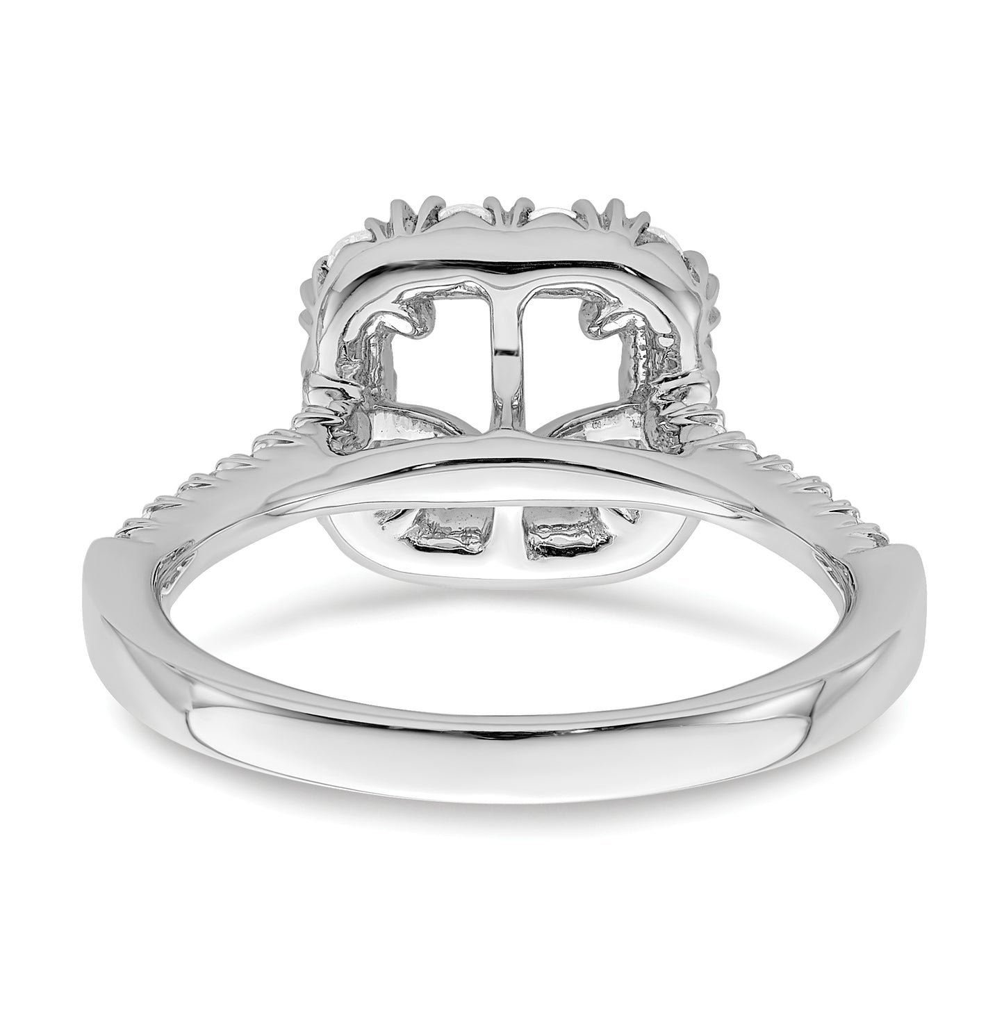 True Origin 14K White Gold 3/4 carat Lab Grown Diamond VS/SI  D E F  Semi Mount Ascher Halo Engagement Ring