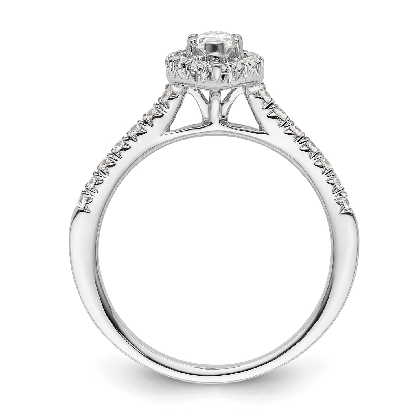 14k White Gold Halo (Holds 1/3 carat (7.1x3.7mm) Marquise Center) 1/4 carat Diamond Semi-mount Engagement Ring